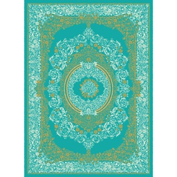 MELODIE 8904A (Rectangulaire, 190X275, VERT TURQUOISE_CREME)