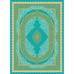 MELODIE 8905A (Rectangular, 190X275, VERT TURQUOISE_CREME)