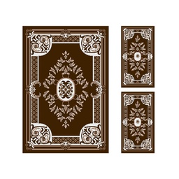 CIRTA 92997 (Rectangular, ( T 150X220 + 2T 60X110 ), MARRON BORDEAUX)