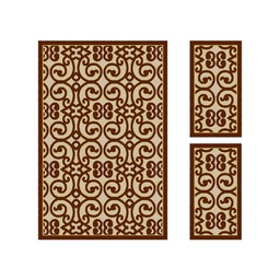 BRAGA 96660 (Rectangulaire, ( T 150X230 + 2T 60X115 ), MARRON BORDEAUX)