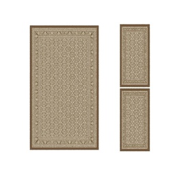 MELODIE 8660B (Rectangulaire, ( T 130X220 + 2T 60X110 ), BRUN PALE_IVOIRE)