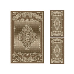 MELODIE 8661B (Rectangulaire, ( T 130X220 + 2T 60X110 ), BRUN PALE_IVOIRE)