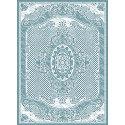 MELODIE 8661A (Rectangular, 190X275, BLEU CYAN_GRIS CLAIR)