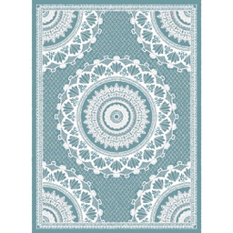 MELODIE 8662A (Rectangular, 190X275, BLEU CYAN_GRIS CLAIR)