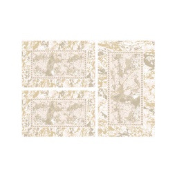 MUGLA 96520 (Rectangular, ( T 80X130 + 2T 65X100 ), ECRU SHRINK - GRIS CLAIRE)