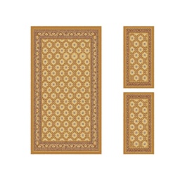 ميلودي 8660E (مستطيل, ( T 130X220 + 2T 60X110 ), بني عسلي / قشدي)
