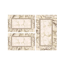 MUGLA 96520 (Rectangulaire, ( T 80X130 + 2T 65X100 ), ECRU SHRINK - IVOIRE)