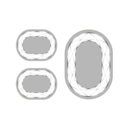 RUBIS 1687A (Ovale, ( O 80X115 + 2O 48X80 ), GRIS CLAIRE, Lamination)
