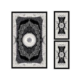 MELODIE 8904C (Rectangulaire, ( T 130X220 + 2T 60X110 ), NOIRE_GRIS CLAIRE)