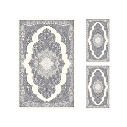MELODIE 8903A (Rectangulaire, ( T 130X220 + 2T 60X110 ), BLANC CASSE_GRIS CLAIRE)