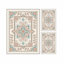 STORY 1858A (Rectangular, ( T 130X180 + 2T 60X90 ), MULTI COULEURS, Lamination)