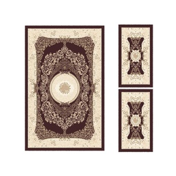 MELODIE 89042 (Rectangular, ( T 130X220 + 2T 60X110 ), MARRON CAFE_IVOIRE)