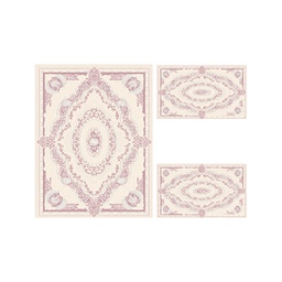 MADRID 93670 (Rectangulaire, ( T 100X130 + 2T 60X100 ), CREME SHRINK_BOIS DE ROSE)