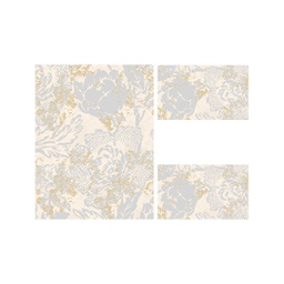 MADRID 93690 (Rectangular, ( T 100X130 + 2T 60X100 ), CREME SHRINK_GRIS CLAIR)