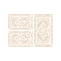 MUGLA 99460 (Rectangulaire, ( T 80X130 + 2T 65X100 ), ECRU SHRINK - IVOIRE)