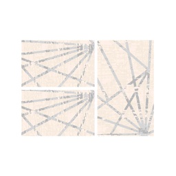 MUGLA 99490 (Rectangulaire, ( T 80X130 + 2T 65X100 ), CREME SHRINK_GRIS CLAIR)