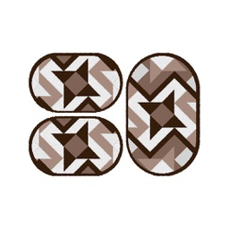 CIRTA 93280 (Ovale, ( O 80X130 + 2O 65X100 ), MARRON BORDEAUX)