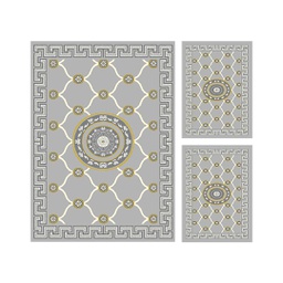 AZHAR 98810 (Rectangulaire, ( T 150X220 + 2T 60X110 ), GRIS CLAIRE)