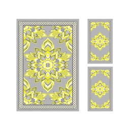 AZHAR 97160 (Rectangular, ( T 150X220 + 2T 60X110 ), GRIS CLAIRE)