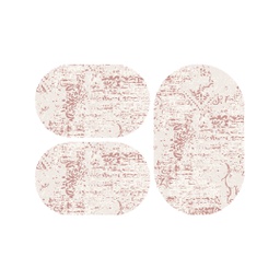 MADRID 93100 (Ovale, ( O 80X130 + 2O 65X100 ), BLANC CASSE SHRINK_BOIS DE ROSE)