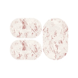 MADRID 93110 (Oval, ( O 80X130 + 2O 65X100 ), BLANC CASSE SHRINK_BOIS DE ROSE)