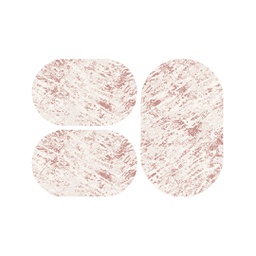 MADRID 93090 (Ovale, ( O 80X130 + 2O 65X100 ), BLANC CASSE SHRINK_BOIS DE ROSE)