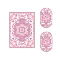 VALENCIA 58290 (Various Sets, ( T 155X220 + 2O 90X55 ), BOIS DE ROSE_CREME)