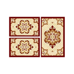 VALENCIA 58290 (Rectangulaire, ( T 80X130 + 2T 65X100 ), BORDEAUX_CREME)