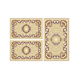VALENCIA 51130 (Rectangular, ( T 80X130 + 2T 65X100 ), IVOIRE CLAIRE_CREME)