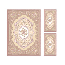 فالينسيا 92940 (مستطيل, ( T 160X220 + 2T 60X110 ), وردي خشبي / قشدي)