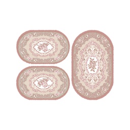 VALENCIA 92940 (Oval, ( O 80X130 + 2O 65X100 ), BOIS DE ROSE_CREME)