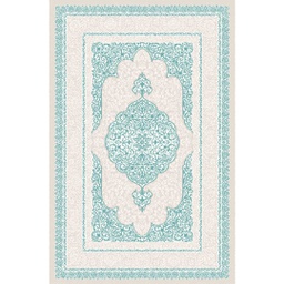 MADRID 92930 (Rectangulaire, 200X280, ECRU SHRINK / BLEU TURQUOISE)