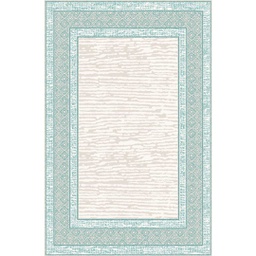 MADRID 98950 (Rectangulaire, 200X280, ECRU SHRINK / BLEU TURQUOISE)
