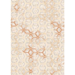 MADRID 99860 (Rectangular, 200X280, ECRU SHRINK - BRIQUE)