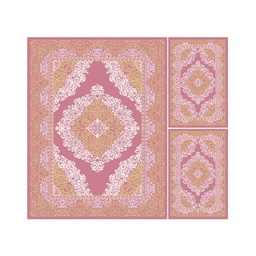 إشراق 85050 (مستطيل, ( T 140X220 + 2T 60X110 ), وردي خشبي)