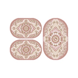 VALENCIA 93003 (Oval, ( O 80X130 + 2O 65X100 ), BOIS DE ROSE_CREME)
