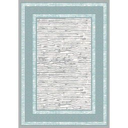 MADRID 98950 (Rectangular, 200X280, SHRINK GRIS CLAIR / BLEU TRQ)