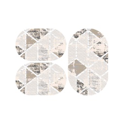MADRID 99870 (Ovale, ( O 80X130 + 2O 65X100 ), ECRU SHRINK  - GRIS FONCÈ)
