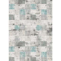 MADRID A0241 (Rectangular, 200X280, ECRU SHRINK / BLEU TURQUOISE)
