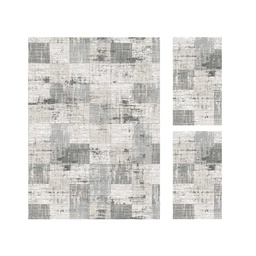 MADRID A0240 (Rectangular, ( T 160X220 + 2T 60X110 ), ECRU SHRINK  - GRIS FONCÈ)