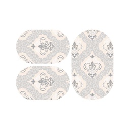 MADRID A0120 (Ovale, ( O 80X130 + 2O 65X100 ), ECRU SHRINK  - GRIS FONCÈ)