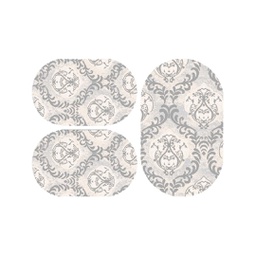 MADRID A0140 (Oval, ( O 80X130 + 2O 65X100 ), ECRU SHRINK  - GRIS FONCÈ)