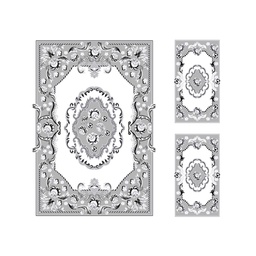 AZHAR 97171 (Rectangular, ( T 150X220 + 2T 60X110 ), BLANC CASSE)