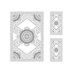 AZHAR 98870 (Rectangulaire, ( T 150X220 + 2T 60X110 ), BLANC CASSE)