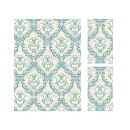MADRID A0140 (Rectangular, ( T 160X220 + 2T 60X110 ), ECRU SHRINK / BLEU TURQUOISE)