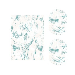 MADRID 93110 (Various Sets, ( T 155X220 + 2O 90X55 ), ECRU SHRINK / BLEU TURQUOISE)