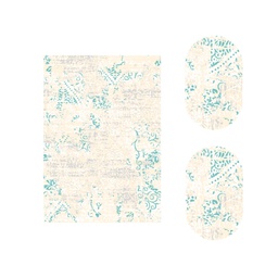 MADRID 93100 (Various Sets, ( T 155X220 + 2O 90X55 ), ECRU SHRINK / BLEU TURQUOISE)