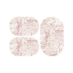 MADRID 93100 (Ovale, ( O 80X130 + 2O 65X100 ), ECRU SHRINK_BOIS DE ROSE)