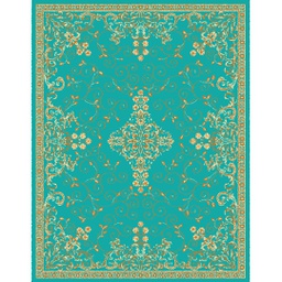 NOUR 51700 (Rectangular, 300X400, VERT TURQUOISE)