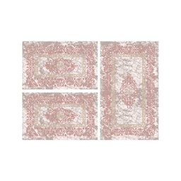 JAKARTA A2696 (Rectangular, ( T 80X130 + 2T 65X100 ), ECRU SHRINK_BOIS DE ROSE)